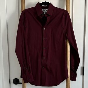 Express Extra Slim Fit Maroon Dress Shirt